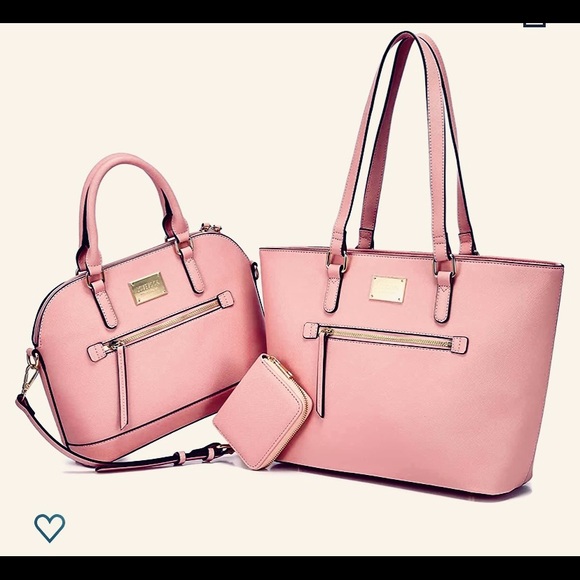 Pink Tie-Die Leather Tote & Matching Crossbody Bag - Picture 1 of 3